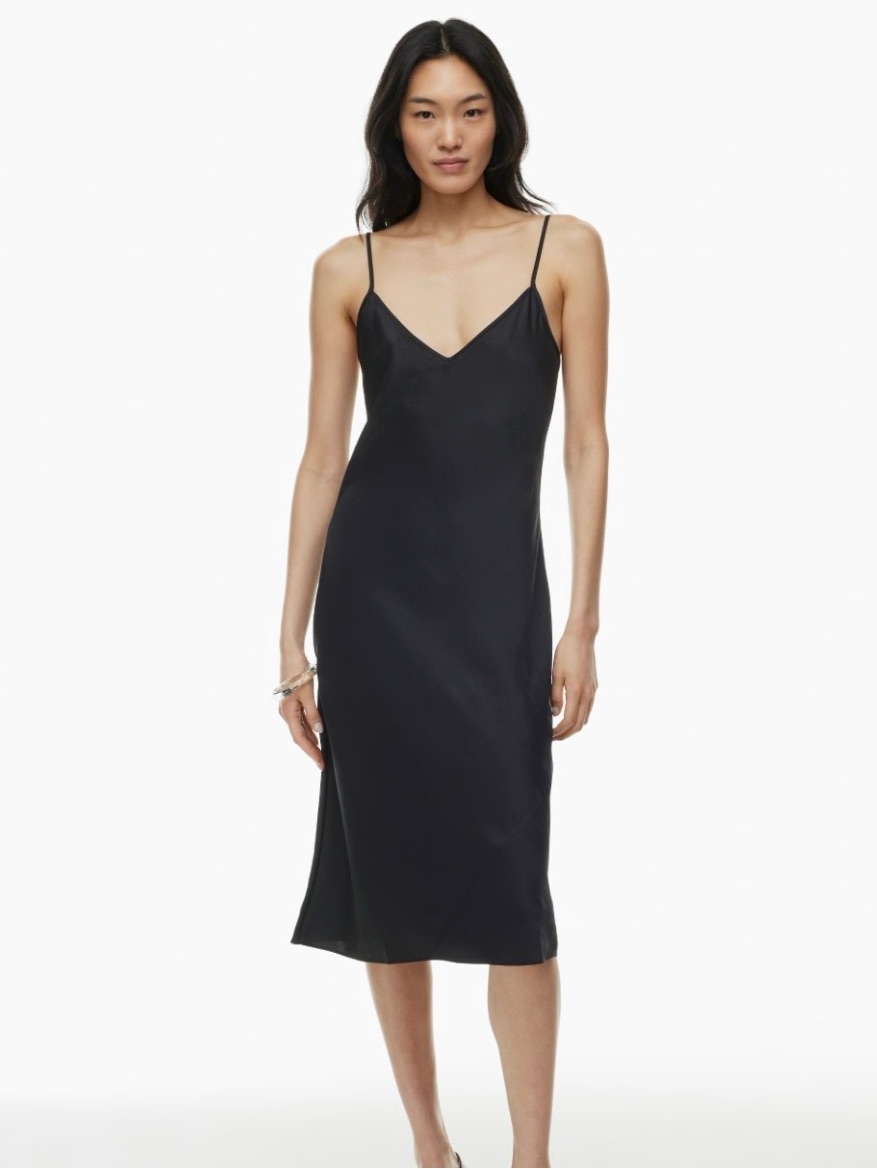 Aritzia Wilfred Black Slip Midi Dress | Size 2xl | Black | Excellent Condition